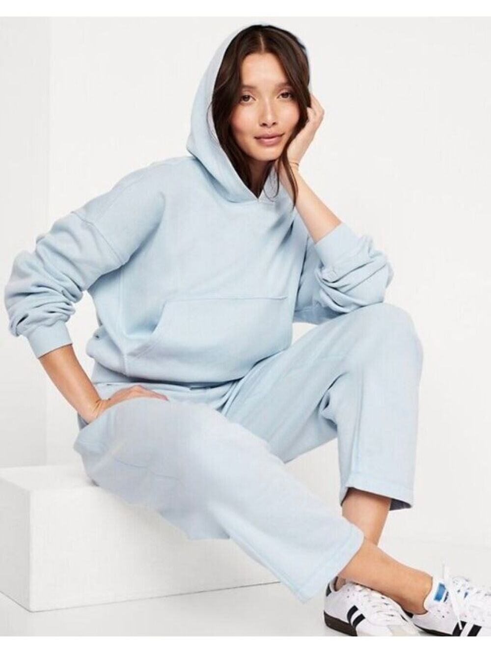 NWT Old Navy SoComfy Oversized Pullover Hoodie Sweatshirt Sky Maintenance blue